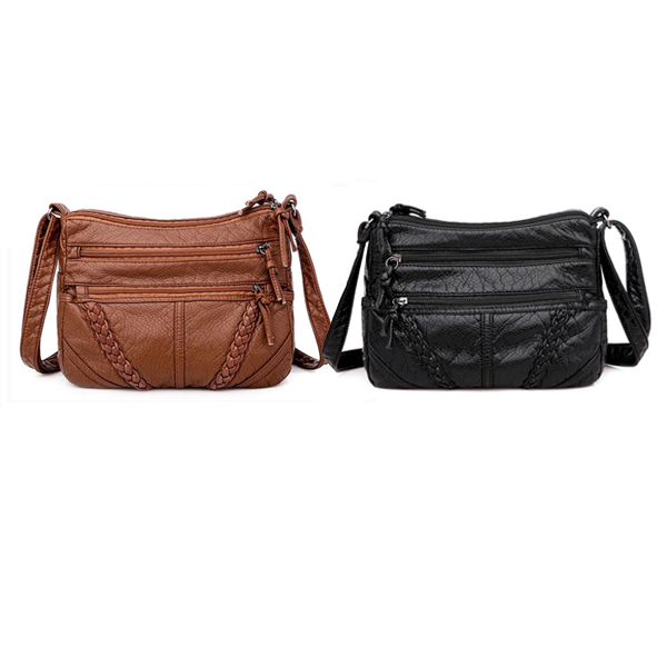 Bolsa Feminina Transversal de Couro - Compre 1 Leve 2