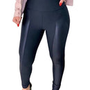Calça Legging de Inverno Flanelada com Acabamento Cirrê