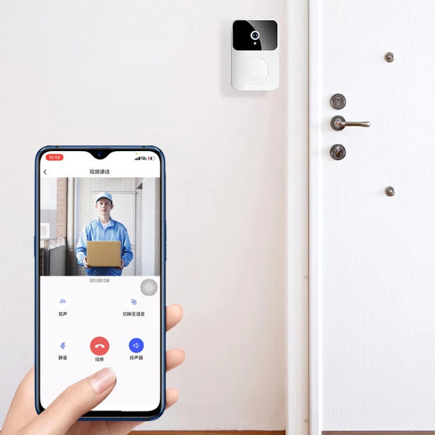 Campainha com Câmera Wi-Fi HD – Vídeo Porteiro Sem Fio Smart Home Recarregável