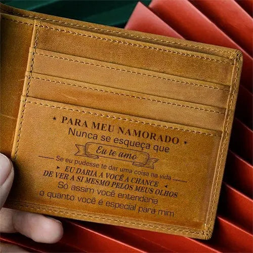 Carteira Masculina de Couro Legítimo Personalizada