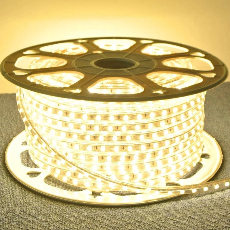 Fita Mangueira LED 5050 10 Metros Branco Frio ou Quente – 110V/220V com Fonte de Alimentação e Rabicho