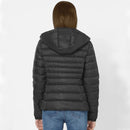 Jaqueta Feminina Puffer Impermeável com Capuz Removível