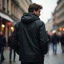 Jaqueta Masculina Corta Vento Forrada com Capuz e Zíper