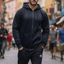 Jaqueta Masculina Corta Vento Forrada com Capuz e Zíper