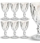 Jogo 6 Taças de Vidro Diamante Abacaxi Bico de Jaca 330ml – Copo Transparente Gourmet