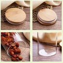 Kit 6 Potes de Vidro Redondos 160ml – Porta Temperos e Mantimentos em Borossilicato com Tampa de Bambu