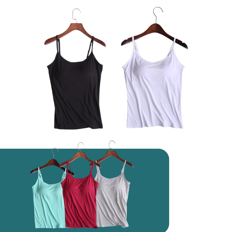 Kit Blusas Feminina com Sutiã Embutido - ComfortStyle - Pague 2 e Leve 5