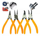Kit com 4 Alicates para Trava Extrator Anel Interno e Externo