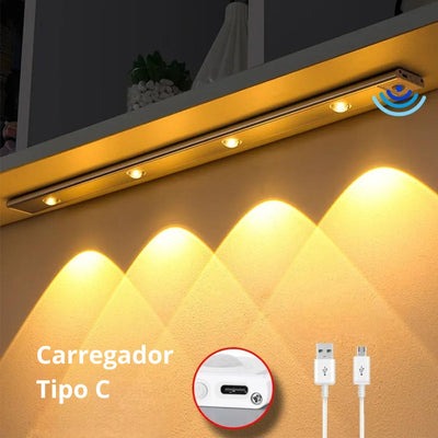 Lâmpada LED Magnética com Sensor de Movimento Recarregável