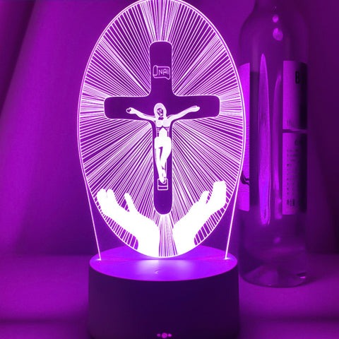 Luminária de Decoração Led de Jesus em 3D 16 Cores