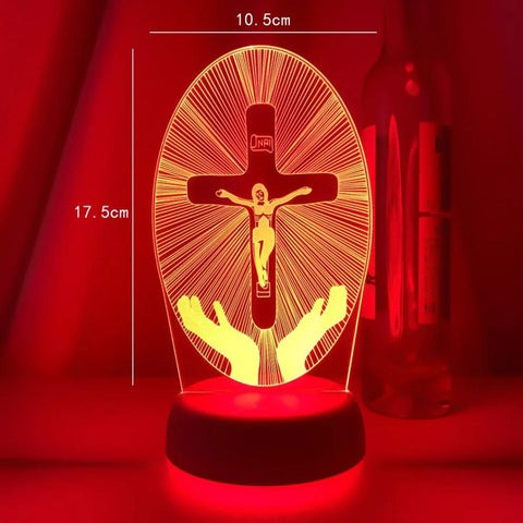 Luminária de Decoração Religiosa 3D 16 Cores RGB