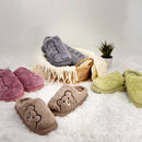 Pantufa Ursinho de Inverno Peluciada Antiderrapante