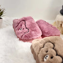 Pantufa Ursinho de Inverno Peluciada Antiderrapante