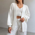 Cardigan Feminino Tricot Casaco Bufante Manga Longa Inverno 3