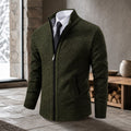 Casaco Masculino Fleece Gola Alta Velo Cardigan 7