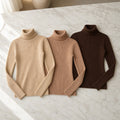 Kit 3 Blusas Tricot Feminina Gola Alta Canelada Basica 2