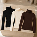 Kit 3 Blusas Tricot Feminina Gola Alta Canelada Basica 8