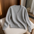 Pulover Feminino Caxemira Decote V Rendado Inverno 4