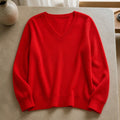 Pulover Feminino Caxemira Decote V Rendado Inverno 6