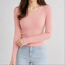 sueter-feminino-trico-decote-v-slim-pulover-coreano-manga-longa-para-outono-e-inverno-cor-01-rosa