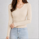 sueter-feminino-trico-decote-v-slim-pulover-coreano-manga-longa-para-outono-e-inverno-cor-03-bege