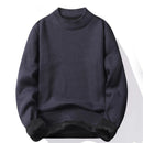 sueter-masculino-gola-alta-mock-neck-trico-liso-casual-pulover-manga-longa-para-outono-e-inverno - 5