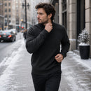 sueter-masculino-gola-alta-mock-neck-trico-liso-casual-pulover-manga-longa-para-outono-e-inverno - 13