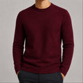sueter-masculino-trico-padrao-diamante-decote-redondo-casual-manga-longa-versatil-para-inverno-cor-06-vermelho
