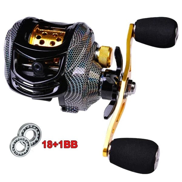 Carretilha de Pesca Profissional Drag 10Kg e 19 Rolamentos - Snake